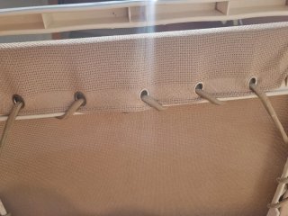 Hamaca de playa para piscina beige y blanca