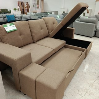 Sofá Cama Chaise Longue Reversible + Puff