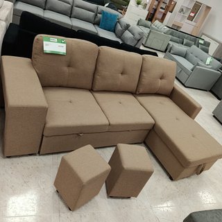Sofá Cama Chaise Longue Reversible + Puff