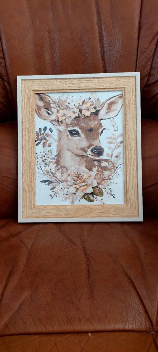 Quadro infantile cervo e fiori