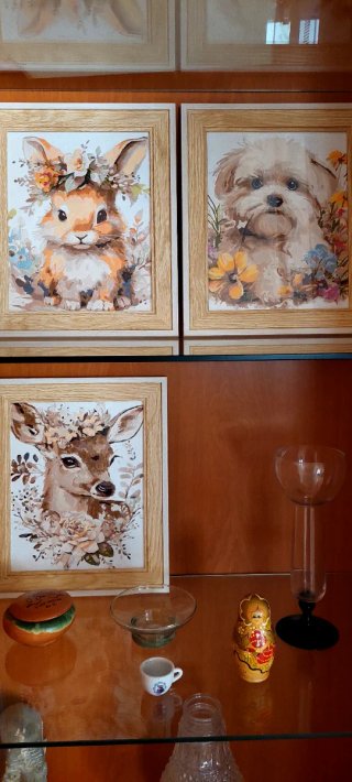 Quadro infantile cervo e fiori