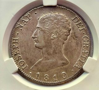 Moneda PLATA 20 Reales 1810 Madrid. Napoleon AU55