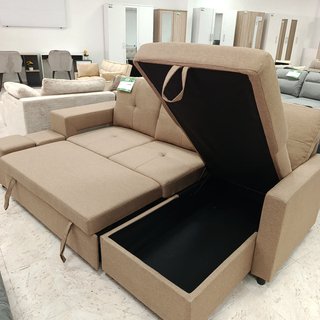 Sofá Cama Chaise Longue Reversible + Puff