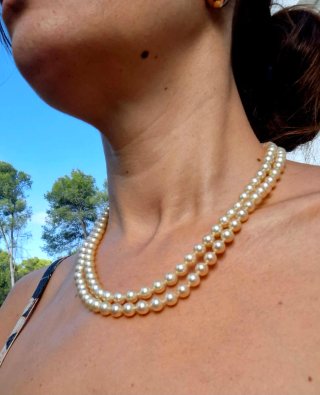 Collar Doble Perlas Majorica Vintage