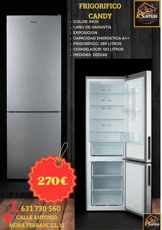 Frigorífico Candy Inox 289L + 120L Congelador