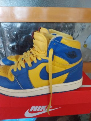 Nike Air Jordan 1 High Scarpe Ginnastica Blu Giall