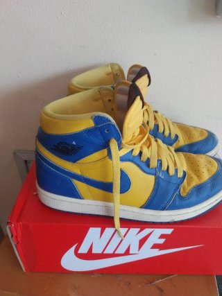 Nike Air Jordan 1 High Scarpe Ginnastica Blu Giall