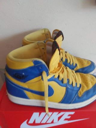 Nike Air Jordan 1 High Scarpe Ginnastica Blu Giall