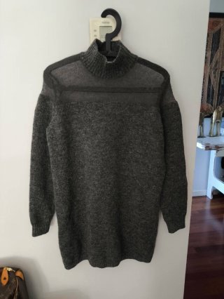 Jersey vestido mujer gris