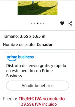 Cenador Carpa 3,65x3,65 m
