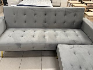 Sofá Cama capitone Terciopelo Patas Doradas