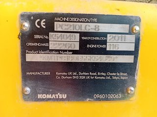 Excavadora de cadenas Komatsu PC 210 LC-8