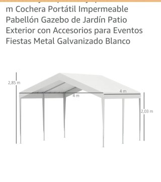 Carpa Garaje 4x4 Outsunny Impermeable