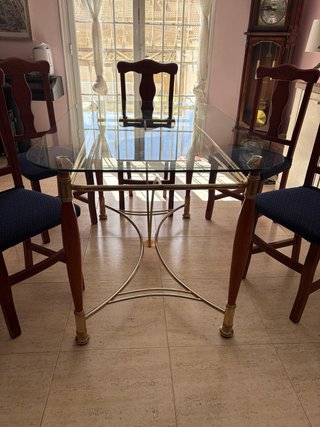 Mesa Comedor Cristal y Madera