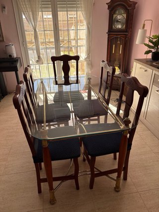 Mesa Comedor Cristal y Madera