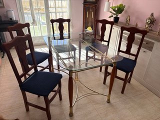 Mesa Comedor Cristal y Madera
