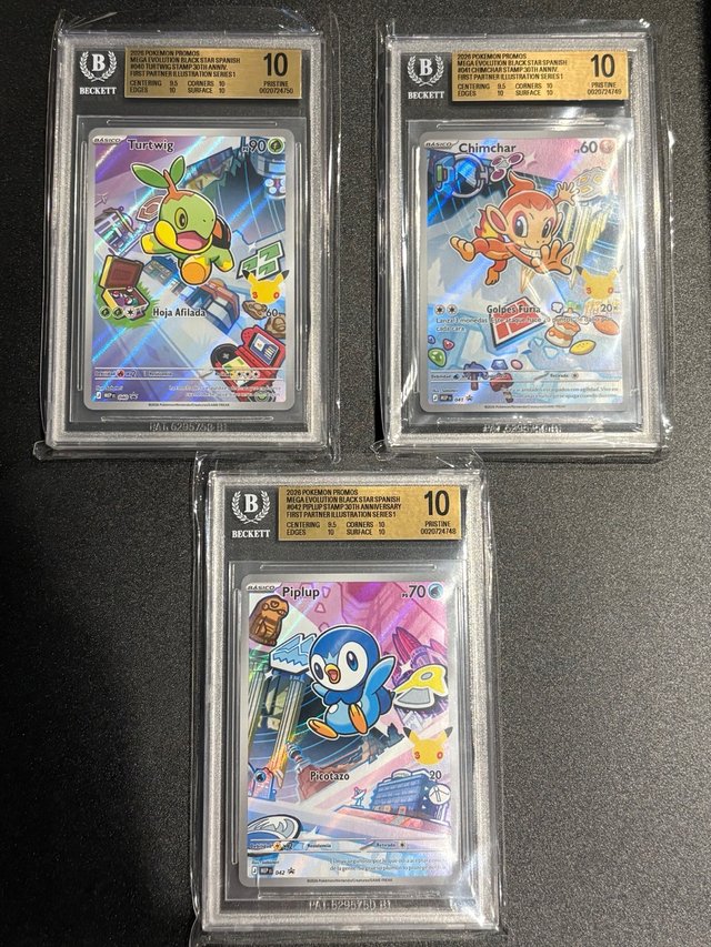 Turtwig Chimchar Piplup Beckett 10 Pristine