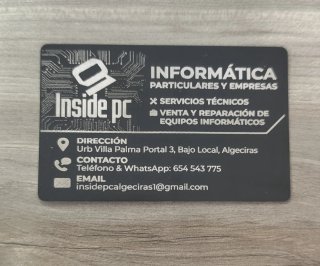Tarjetas de visita aluminio anodizado