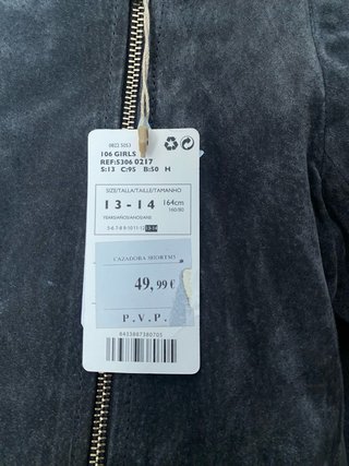 Chaqueta Mango efecto ante gris