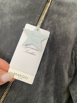 Chaqueta Mango efecto ante gris