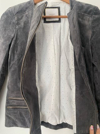 Chaqueta Mango efecto ante gris