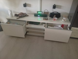 Mueble comedor Ikea gris y blanco
