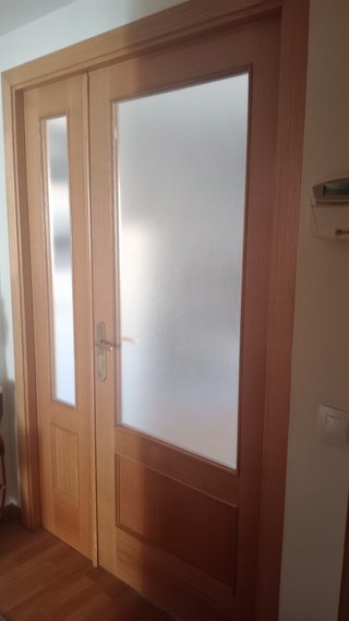Puertas de roble con cristal para salón