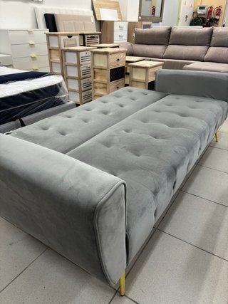 Sofá Cama Puff Terciopelo Patas Doradas