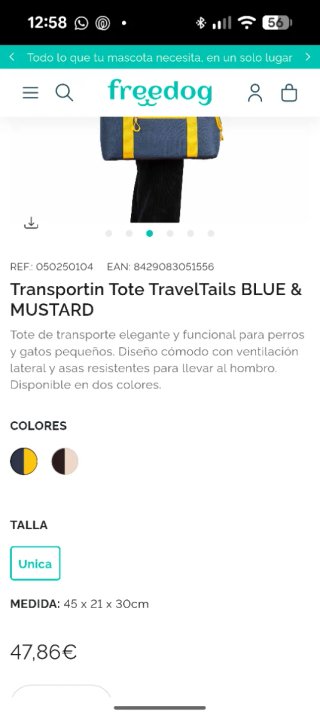 Transportín Freedog Negro y Amarillo