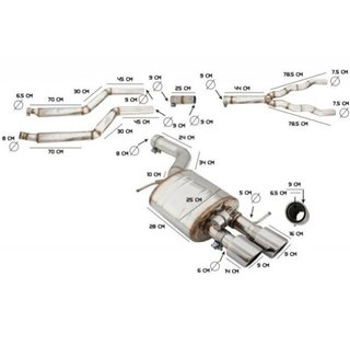 Sistema de escape deportivo completo para BMW Seri
