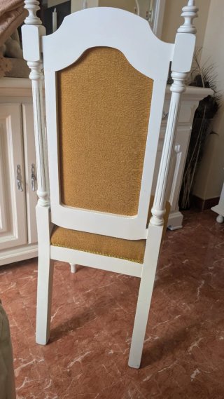 Mesa y 6 Sillas Madera Lacada Blanca