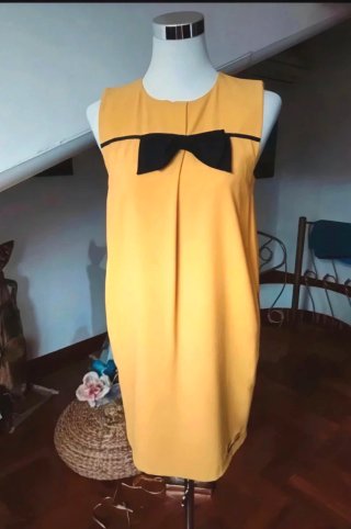 Vestito Twin Set senape con fiocco taglia S