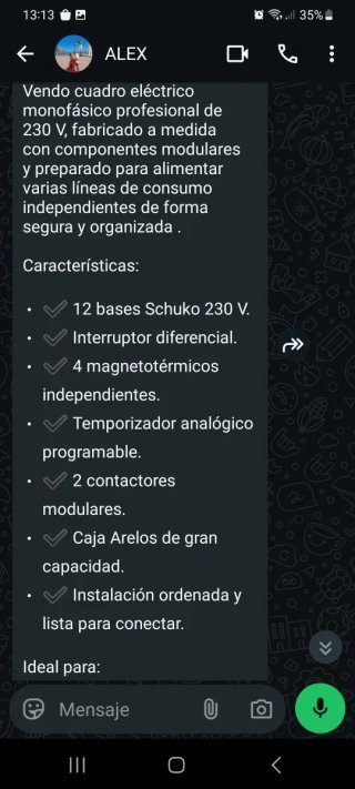 Cuadro Eléctrico Profesional 230V Monofásico