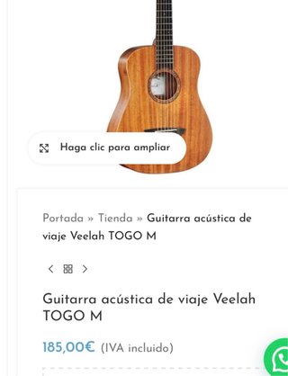 Veelah Togo Guitarra Acústica Viaje.