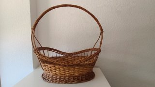 Cesta Mimbre XL Asa Decorativa
