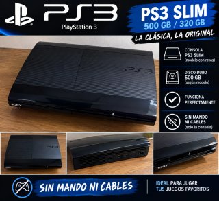 Consola PS3 Slim 500GB/320GB Negra