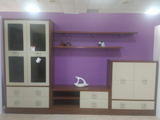 Mueble comedor chapa nogal y frentes lacado,nuevo