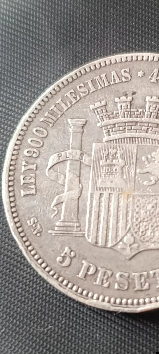 5 Pesetas 1870 SNM – Gobierno Provisional – Plata