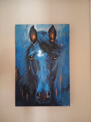 Cuadro de caballo abstracto