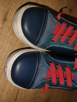 Botas Piel Niño Talla 32 Azul/Rojo