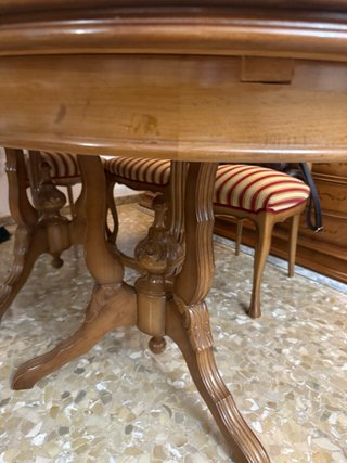 Mesa comedor extensible madera y 6 sillas conjunto