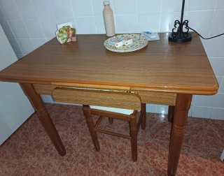Mesa de cocina extensible madera Regalo 2 taburete