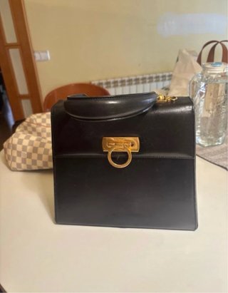 Salvatore Ferragamo Bolso Negro Vintage Auténtico