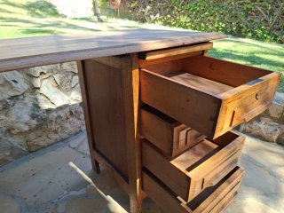Escritorio antiguo de roble años 60