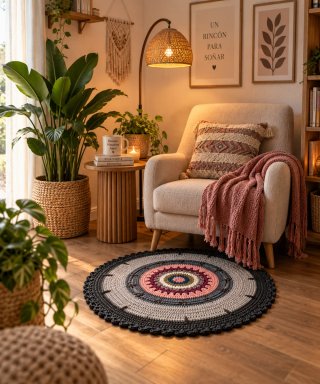 Alfombra Redonda Artesanal Bohemia 110cm