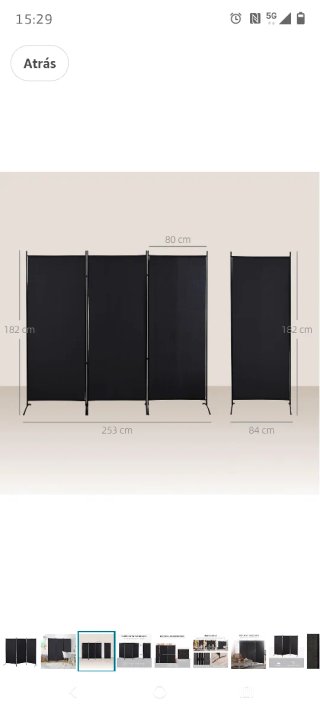 Biombo separador ambientes negro
