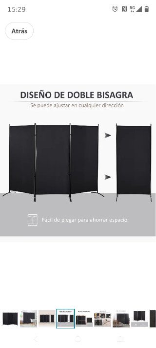 Biombo separador ambientes negro