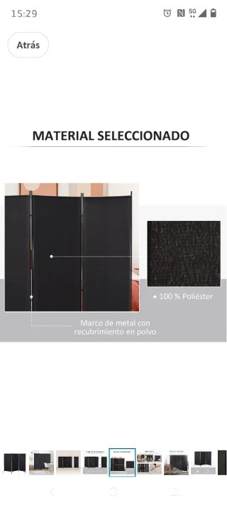 Biombo separador ambientes negro