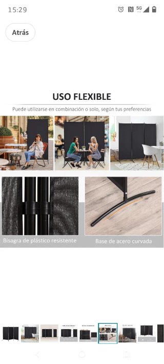 Biombo separador ambientes negro