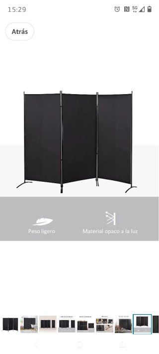 Biombo separador ambientes negro